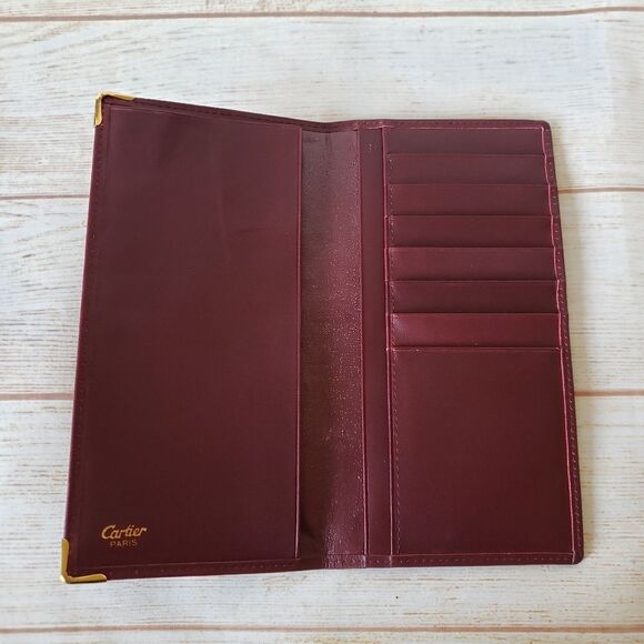 Cartier Vintage Leather Bifold Checkbook Wallet Designer Luxury Unisex - Picture 11 of 16